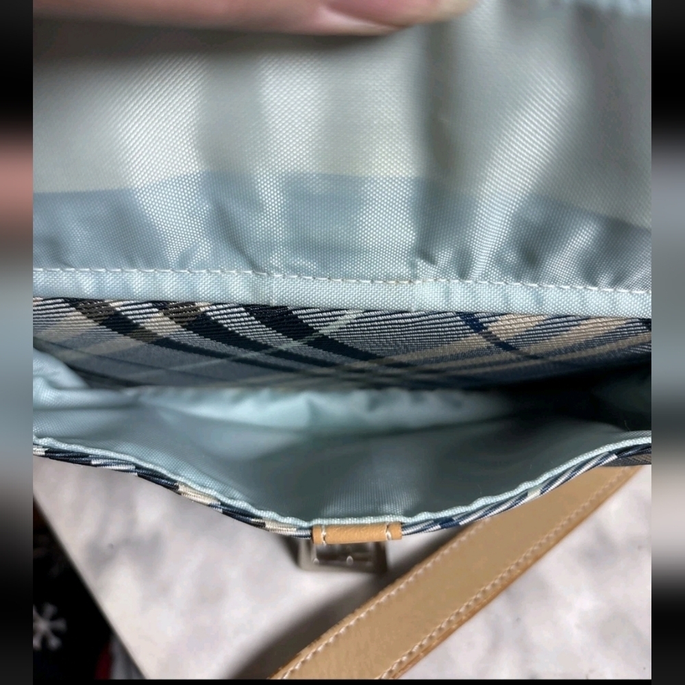AUTHENTIC BURBERRY Plaid Crossbody Bag in Blue and Tan - Picture 5 of 8